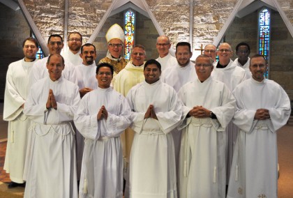 SHSST seminarians with Bishop Hying