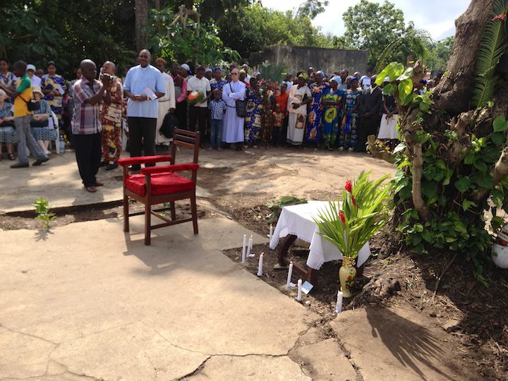 The site where many of the SCJ missionaries were killed in 1964. Fr. Charles Brown, who is in Congo with Frs. Stephen Huffstetter and Leonard Elder to represent the province at commemorative events, wrote that the SCJs were killed in the basement of a building that once stood on this site. 