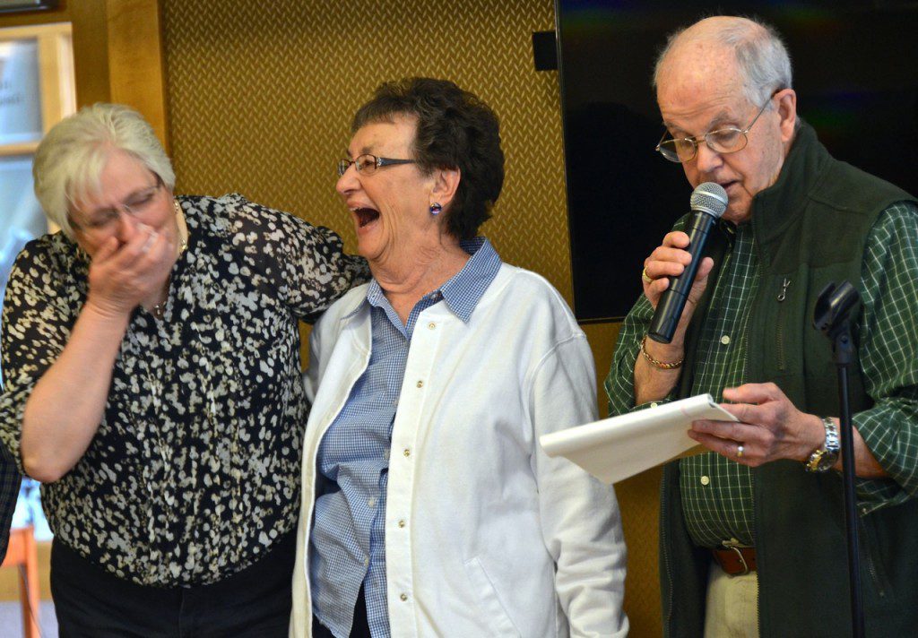 Barb receives thanks (and a few laughs!) from SHML residents.