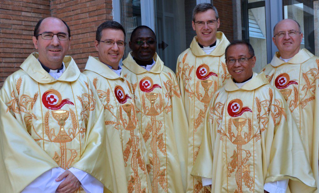 Fr. Steve (far right) and the rest of the new council: Fr. Artur Sanecki, Fr. Carlos Enrique Caamaño Martín, Fr. Léopold Mfouakouet, Fr. Heiner Wilmer and Fr. Paulus Sugino.