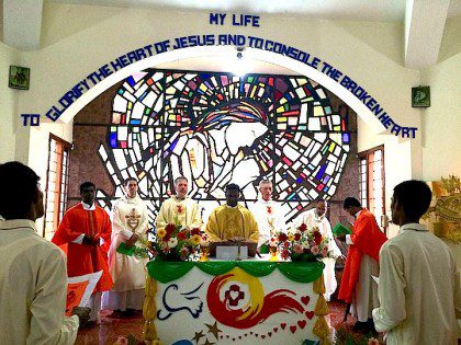 Fr. Tom took part in India's 1st professions before leaving.